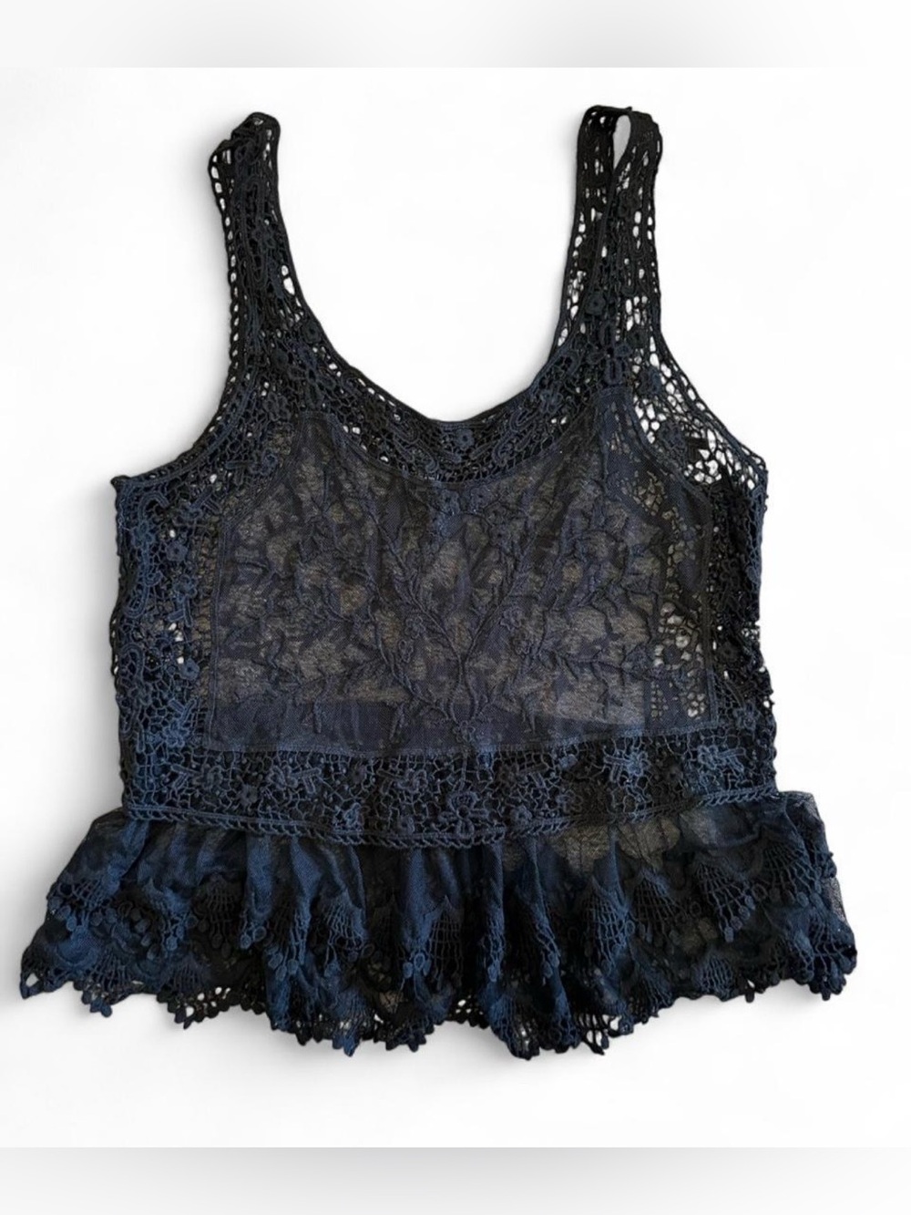 Express Black Crochet Lace Tank Top